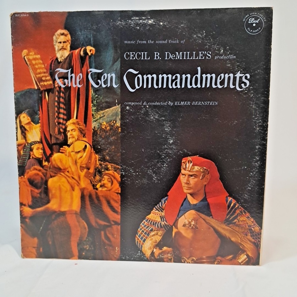 Elmer Bernstein The Ten Commandments Soundtrack 2LP Dot Records DLP-3054-D 1957